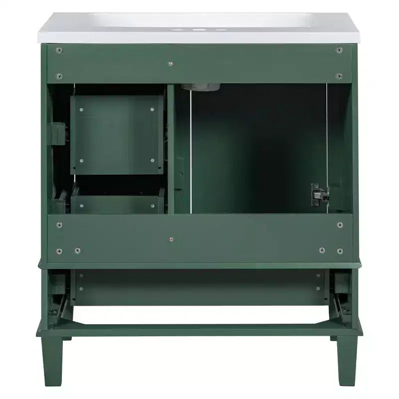 30 Bathroom Vanity With Undermount Ceramic Sink, Modern Bathroom Storage Cabinet With 3 Drawers & 1 Soft Closing Door
