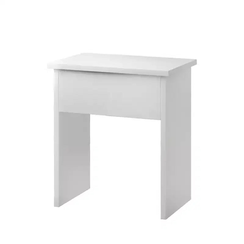 AEELLEEA Makeup Vanity Desk with Mirror Lights Glass Tabletop Vanity Table Modern Makeup Desk with Drawers for Bedroom White US Plug