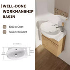 Waschtischunterschrank mit Keramikbecken, Waschtischplatte, Tür mit Soft-Close-Funktion, Badezimmermöbel aus Massivholz, wandmontierter Waschtischunterschrank, Hochglanz