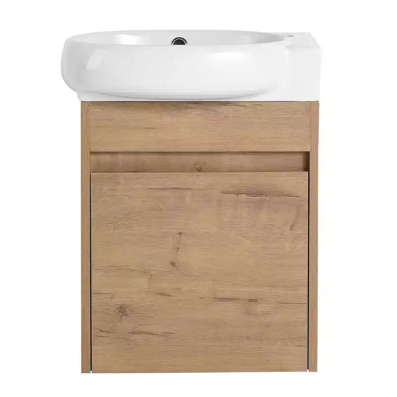 Waschtischunterschrank mit Keramikbecken, Waschtischplatte, Tür mit Soft-Close-Funktion, Badezimmermöbel aus Massivholz, wandmontierter Waschtischunterschrank, Hochglanz