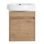 Waschtischunterschrank mit Keramikbecken, Waschtischplatte, Tür mit Soft-Close-Funktion, Badezimmermöbel aus Massivholz, wandmontierter Waschtischunterschrank, Hochglanz