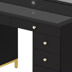 Make-uptafel met grote verlichte spiegel, make-uptafel met 14 lampen, 8 grote laden en oplaadstation