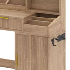 Balconera Schminktisch mit großem beleuchtetem Spiegel, Ablagefächern, 2 Schubladen, 3 Beleuchtungsmodi und einstellbarer Helligkeit