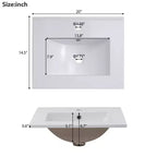 20 Inch Bathroom Vanity with Ceramic Sink, Soft Closing Doors & Double Layer Storage, Gray Single Sink Cabinet for Small Bathrooms