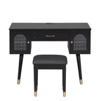 Whisen elegantes Schminktisch- und Stuhl-Set, moderner Frisiertisch mit Organizer und Schreibtischfunktion
