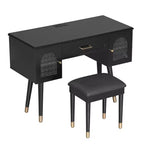 Whisen elegantes Schminktisch- und Stuhl-Set, moderner Frisiertisch mit Organizer und Schreibtischfunktion