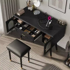 Whisen elegantes Schminktisch- und Stuhl-Set, moderner Frisiertisch mit Organizer und Schreibtischfunktion