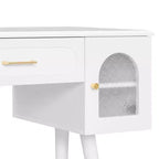 Whisen elegantes Schminktisch- und Stuhl-Set, moderner Frisiertisch mit Organizer und Schreibtischfunktion