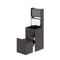 COZONY 3'ü 1 arada makyaj masası, 3 renkli LED, çekmeceli ve akrilik kapaklı tuvalet masası, 2 AC prizi ve USB'li kompakt makyaj masası seti, komodin