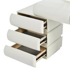 Lussuosa toeletta da trucco Whisen, tavolo da toilette con specchio, mobiletto laterale mobile, 6 cassetti contenitori e sgabello