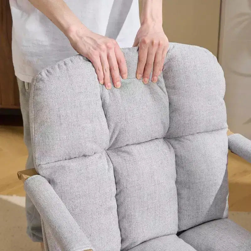 Karl Home Modern Upholstered Armchair Ergonomic Home Office Chair with Adjustable Height 360 Swivel Rolling Wheels Accent Vanity Chair