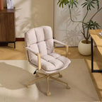 Karl Home Modern Upholstered Armchair Ergonomic Home Office Chair with Adjustable Height 360 Swivel Rolling Wheels Accent Vanity Chair