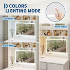 3 in 1 Vanity Desk, Tall Makeup Vanity Set, 4 Drawers, Storage Compartment, Acrylic Doors, for Bedroom, Home