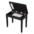 SONGMICS Piano Bench with Padded Cushion and Storage Compartment for Music Books, Vanity Stool, Tufted Wooden Piano Seat