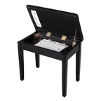 SONGMICS Piano Bench with Padded Cushion and Storage Compartment for Music Books, Vanity Stool, Tufted Wooden Piano Seat