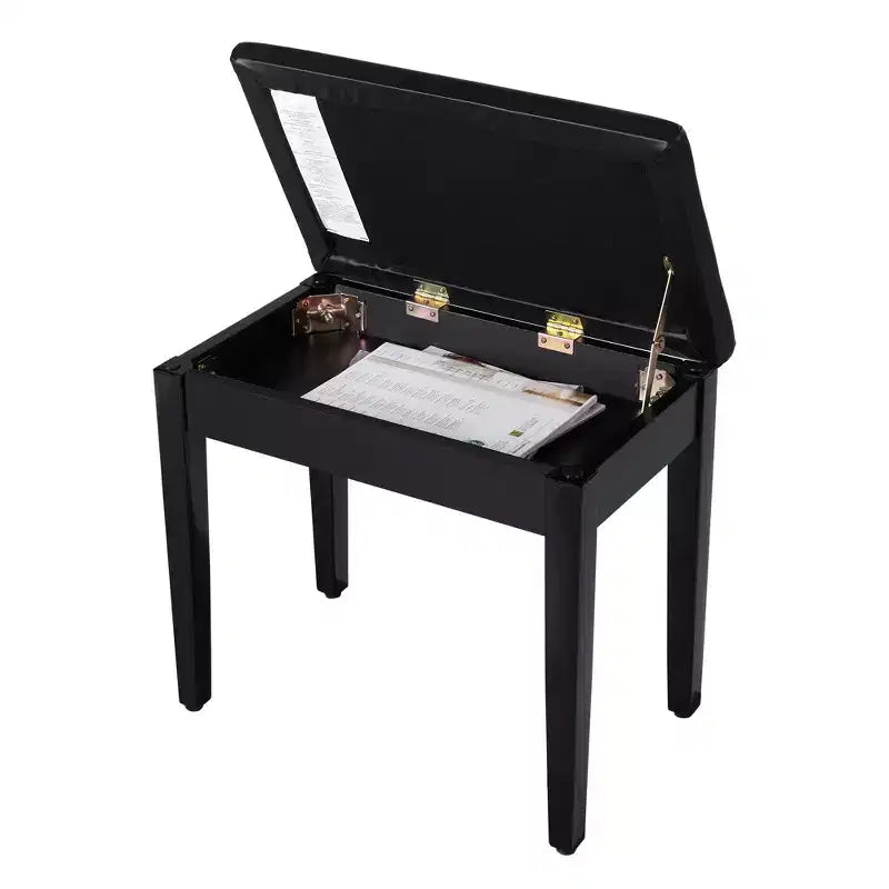 SONGMICS Piano Bench with Padded Cushion and Storage Compartment for Music Books, Vanity Stool, Tufted Wooden Piano Seat