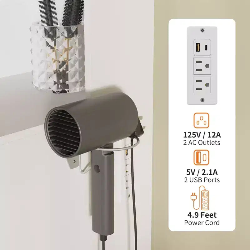 Tocador de maquillaje con espejo y taburete, mesa tocador blanca con 5 cajones, conjunto de mesa de maquillaje para dormitorio