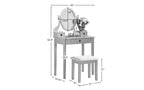 Contemporary Makeup Vanity Desk with Mirror, 3 Drawers, Matching Stool for Bedroom, Purple Finish, Space-Saving Design