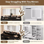 45.9 Vanity Desk with Lighted Mirror, Charging Station and 7 Drawers, Makeup Vanity Table with Storage Stool
