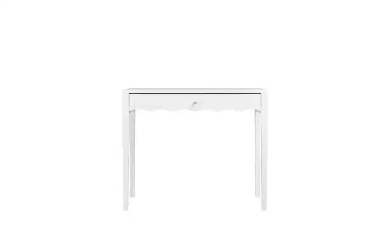35.43 White Vanity Desk with Drawer, Modern Makeup Table or Writing Desk for Bedroom or Small Office