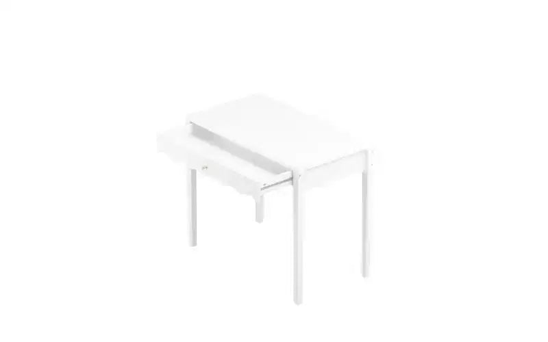 35.43 White Vanity Desk with Drawer, Modern Makeup Table or Writing Desk for Bedroom or Small Office