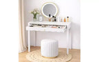 35.43 White Vanity Desk with Drawer, Modern Makeup Table or Writing Desk for Bedroom or Small Office