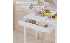 35.43 White Vanity Desk with Drawer, Modern Makeup Table or Writing Desk for Bedroom or Small Office