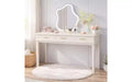 Cream White Vanity Desk with 3 Drawers, Modern Makeup Table or Writing Desk for Bedroom