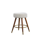 White 23.88 Upholstered Swivel Stool with Wood Frame