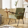 Green Modern 20 High Back Upholstered Accent Chair with Metal Legs