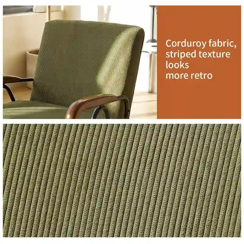 Green Modern 20 High Back Upholstered Accent Chair with Metal Legs