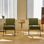 Green Modern 20 High Back Upholstered Accent Chair with Metal Legs