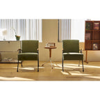 Green Modern 20 High Back Upholstered Accent Chair with Metal Legs