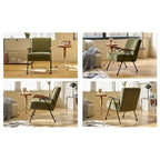 Green Modern 20 High Back Upholstered Accent Chair with Metal Legs