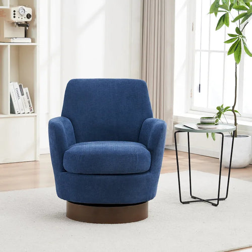 Sillón giratorio tipo barril tapizado de 29.3, con base de acero inoxidable