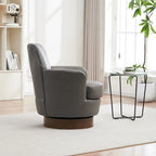 29.3 Upholstered Swivel Barrel Chair with Stainless Steel Base