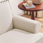 Beige moderne fauteuil van 31 met siernagels