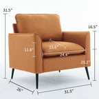 Mit Katzenpfoten gepolsterter Ledersessel, 1 Stück, cremeweiß