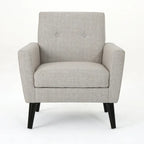 31.1 Upholstered Button Tufted Club Chair with Rubber Legs