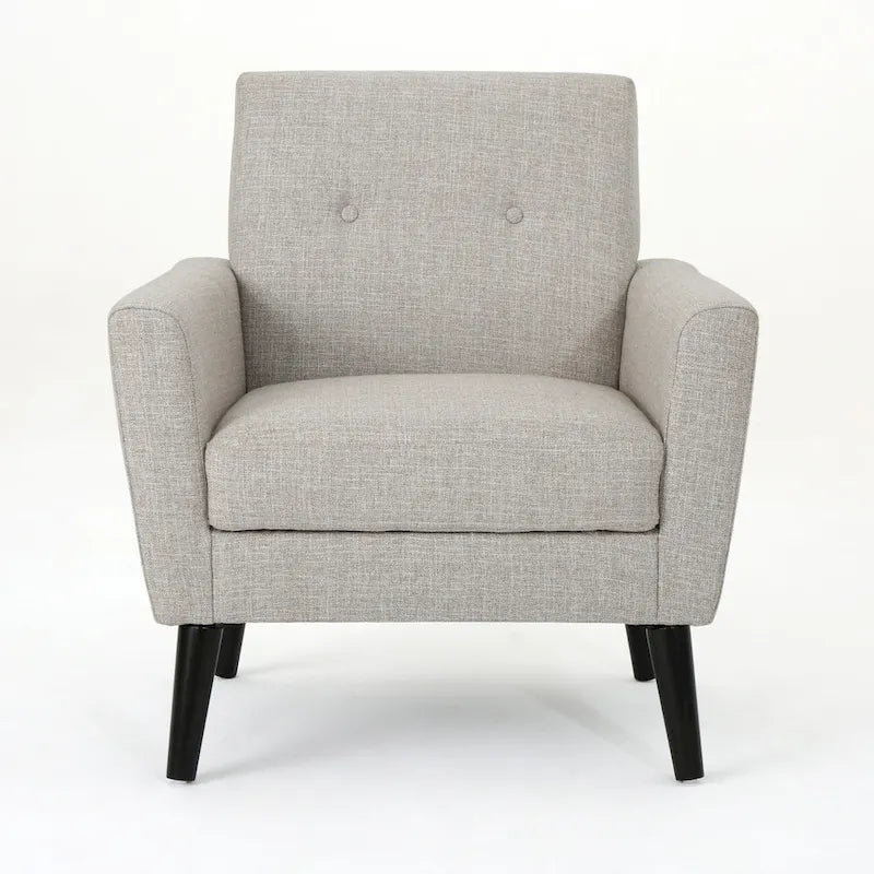 31.1 Upholstered Button Tufted Club Chair with Rubber Legs