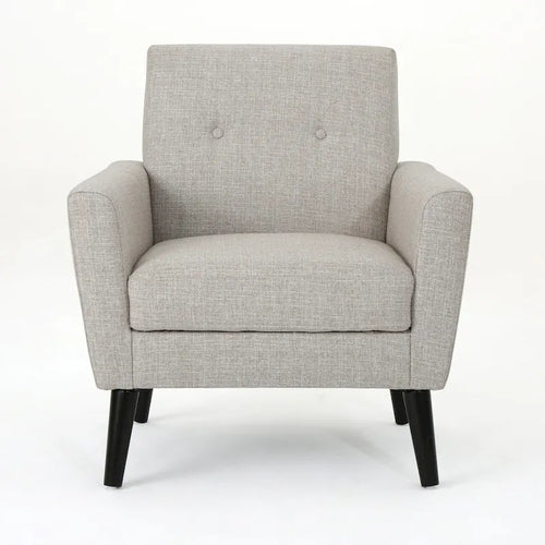 Gestoffeerde clubfauteuil van 31.1 inch met knoopsgestikte bekleding en rubberen poten