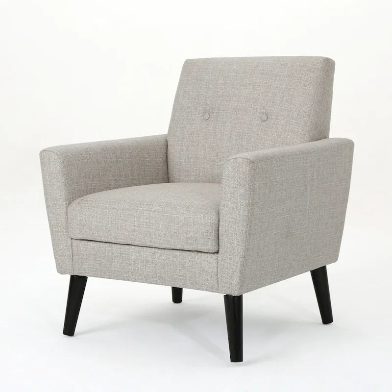 31.1 Upholstered Button Tufted Club Chair with Rubber Legs