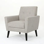 31.1 Upholstered Button Tufted Club Chair with Rubber Legs