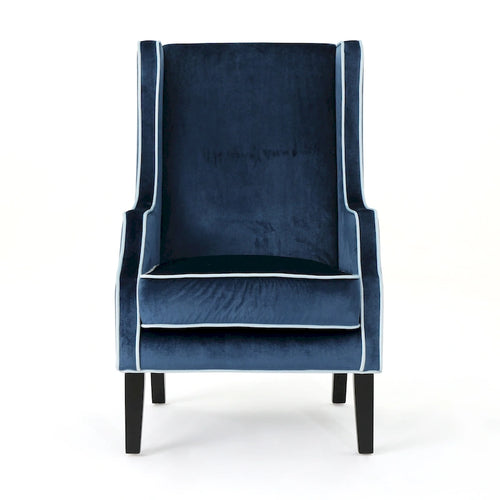 25.9 High Back Velvet Club Chair with Wide Backrest