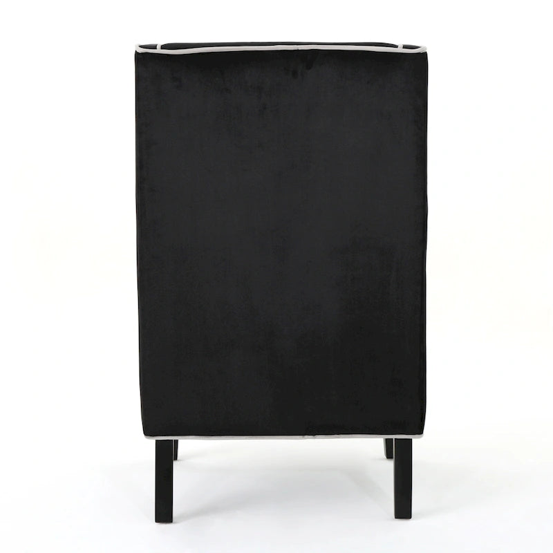 25.9 High Back Velvet Club Chair with Wide Backrest