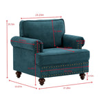37.2 Chenille Upholstered Accent Chair with Nailheads