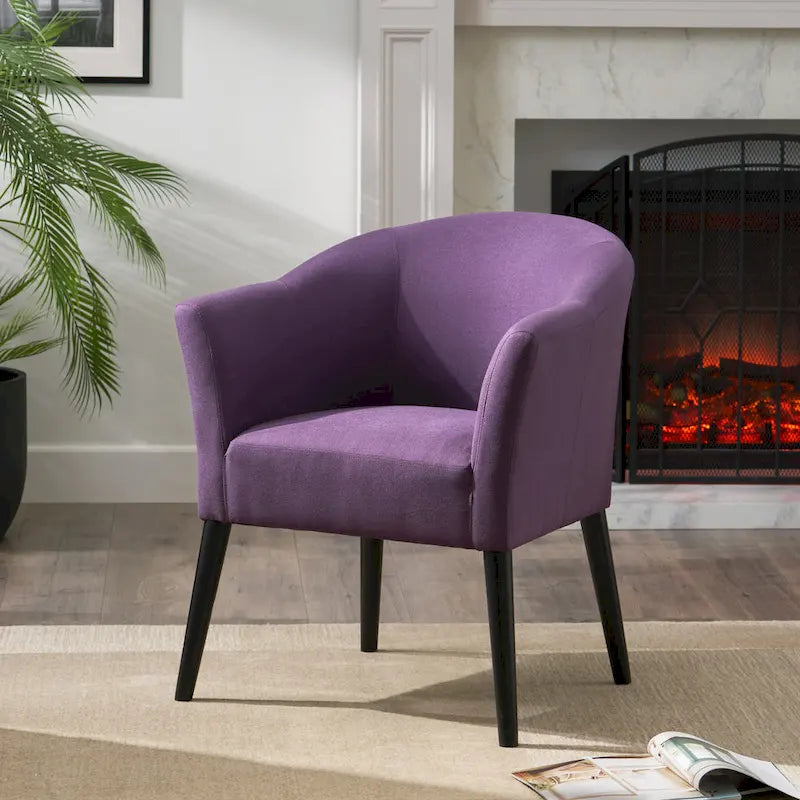 27 Upholstered Arm Chair with Rubber Wood Legs