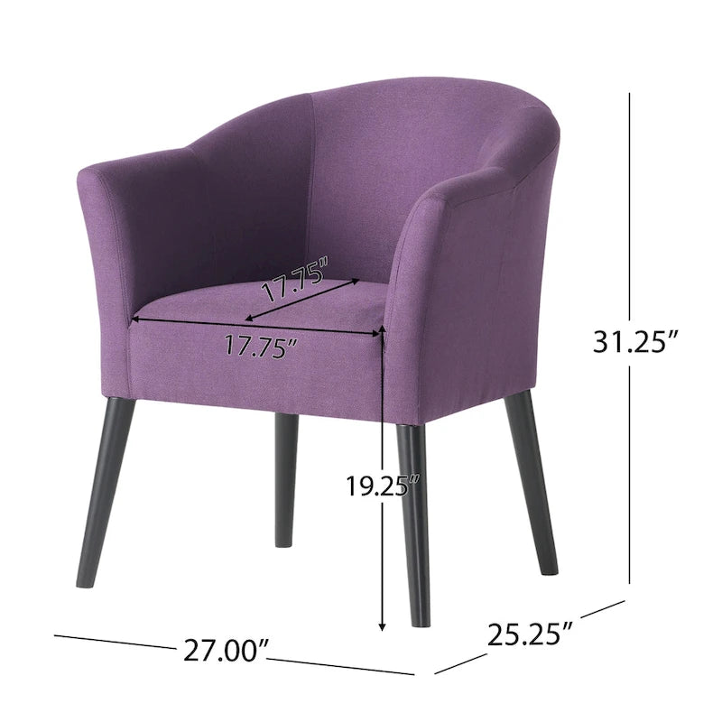 27 Upholstered Arm Chair with Rubber Wood Legs