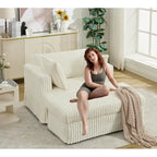 47.8 Oversized Upholstered Chaise Longue Chair with Pillows