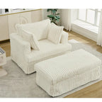 47.8 Oversized Upholstered Chaise Longue Chair with Pillows